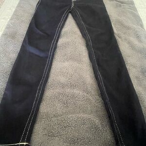 True Religion Dark Blue Pants with White Stitching